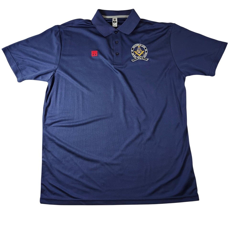 Mooto Polo Shirt Mens 3XL Navy Blue New Masonic USA Aerocool Performance Mesh